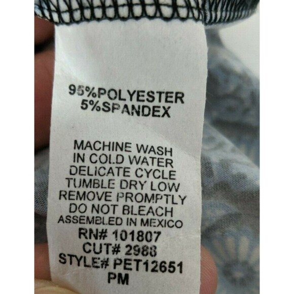 ESPRESSO Top  Womens MP  Embellished Blue Floral Jersey Knit Cold Shoulder Shirt - Picture 6 of 6